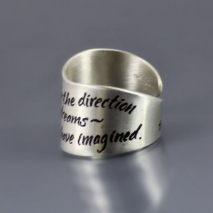 Etched Sterling Silver Thoreau Ring US Size 7 by lisahopkins, $94.00