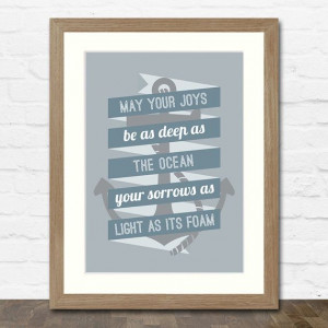 Nautical Quote Typographic Print | Available Framed or Unframed