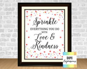 Kindness Quote Art Print, Sprinkles Kitchen Wall Art, Printable Quote ...