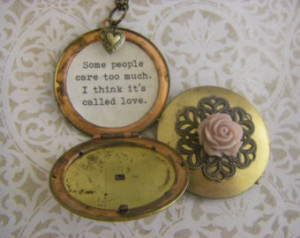 Friendship Locket Necklace Pooh Quote Some people care too much I ...