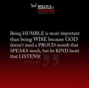 being humble