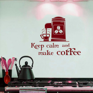 Wall Decals Quotes Keep Calm and Make Coffee Quote Decal Coffee Maker ...