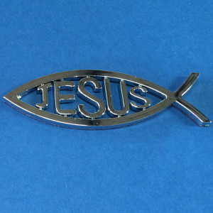 3D Chrome Ichthus Christian Jesus Fish Emblem Decal For Auto Car Truck