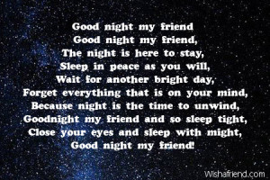 Good Night Poems Friend