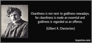 godliness nowadays, for cleanliness is made an essential and godliness ...