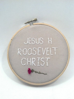 Outlander Claire Fraser Jesus H Roosevelt Christ Embroidery by ...