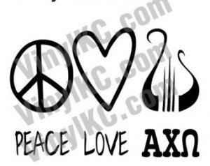 Peace Love & Alpha Chi Omega Decal - AXO - Sticker Decal *Buy 2 Get 1 ...