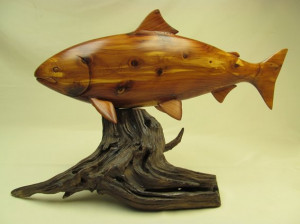 Custom Made Carved Wooden Wildlife Sculpture