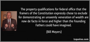 The property qualifications for federal office that the framers of the ...