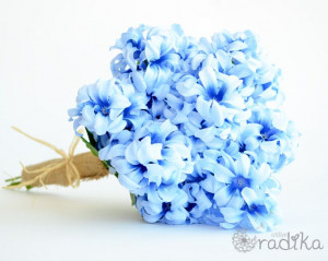 Mavi sümbül gelin buketi / Blue hyacinth bridal bouquet