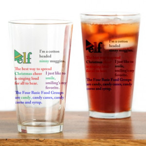 Elf Quotes Drinking Glass