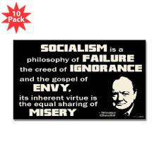Churchill Socialism Quote Sticker (Rectangle 10 pk for