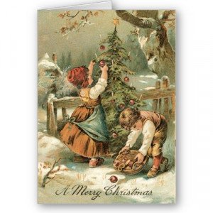 fashioned christmas cards vintage santa christmas card old fashioned ...