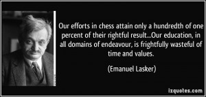 Our efforts in chess attain only a hundredth of one percent of their ...
