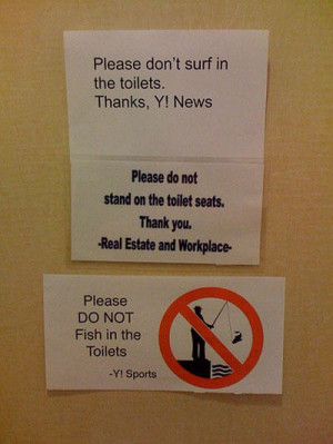 funny bathroom note yahoo