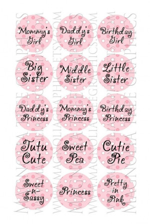 Bottle Cap Images Pink Polka Dot Girly Sayings in Cursive