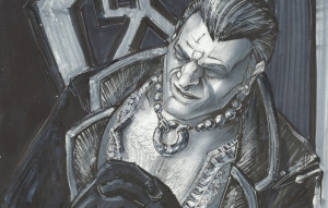 This lovely drawing of Varric was done by Caiterhe .