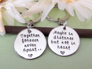 Long Distance Relationship Keychain Set- Together Forever, Never Apart ...