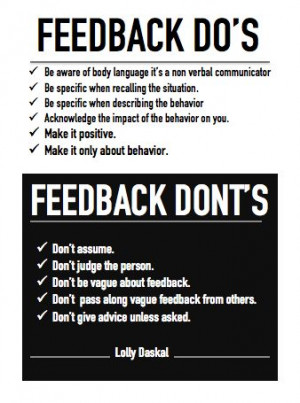 FEEDBACK DO AND DON'T BY @Lauren Davison Jane Daskal #leadfromwithin # ...