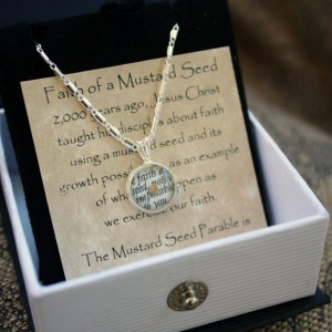 Faith of a Mustard Seed Necklace with Matthew 17 Quote