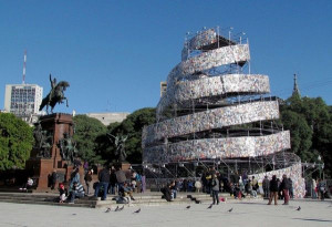 Tower of Babel monument - made entirely of books, 30,000 to be exact ...