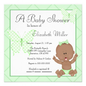 African American Baby Girl Shower Invitations