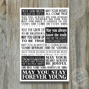 Forever Young Print Song Lyrics Bob Dylan