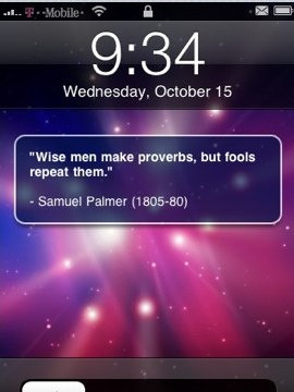 in Cydia today is a fun little application that display quotes ...