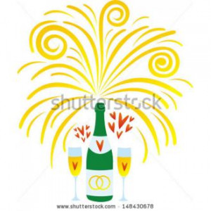 vector champagne wine glasses heart love wedding vector illustration