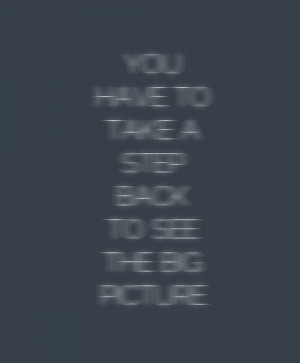 you have to step back to see the big picture