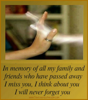 in memory of family and friends who have passed away i miss you i ...