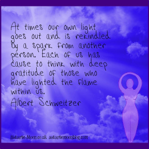 ... by a spark from another person.Albert Schweitzer gratitude quote