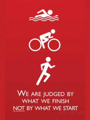 Triathlon Motivational Quote Sports Poster Print Lámina