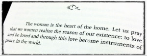 quote from a book containing Mother Teresa’s words of wisdom.