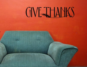 GIVE THANKS Vinyl wall lettering stickers quotes and sayings home art ...