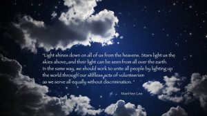 light shines down on all of us from the the heavens stars light