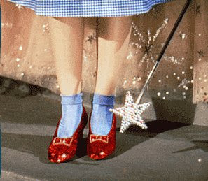 Dorothy Red shoes in Wizard of Oz