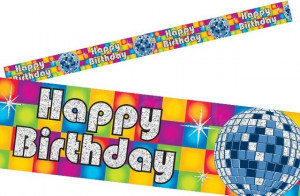 Disco Happy Birthday Banner