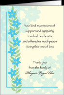 Sympathy Thank You Forget Me Not Blue Flowers Custom Text card ...