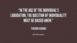 In the age of the individual's liquidation, the question of ...