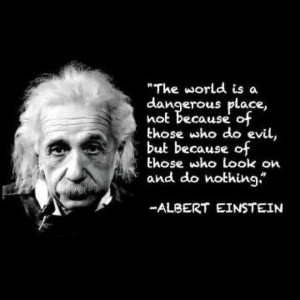... , but because of those who look on and do nothing. (Albert Einstein