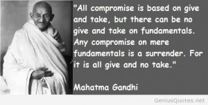 Compromise is based on give and take