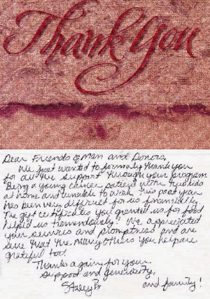 Thank You from a Young Cancer Patient