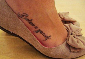 Girl Right Foot Quote Tattoo
