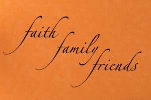 ... > Family & Friends > Cursive Faith Family Friends Wall Decal Item