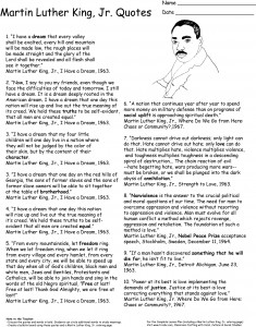 Martin Luther King Jr. Quotes and Coloring Page January 08 2011