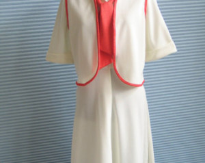 Vintage 1960s White Dress and Vest Set Day Dress Secretary Girl Friday ...