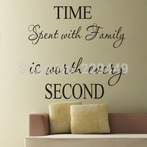 ... TIME SECOND Happy Family Quotes Wall Stickers Wall Art Decor DIY For