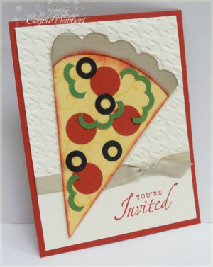 Pizza card with Sizzix dies and punches. #stampinup