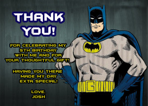 Personalized Batman Birthday Thank You Card and 50 similar items